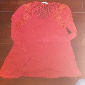 Orange blouse, 3/4 sleeve